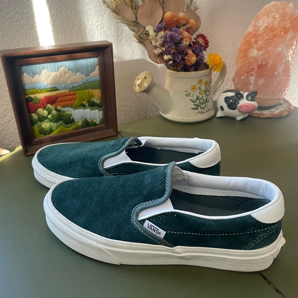 Suede dark teal vans